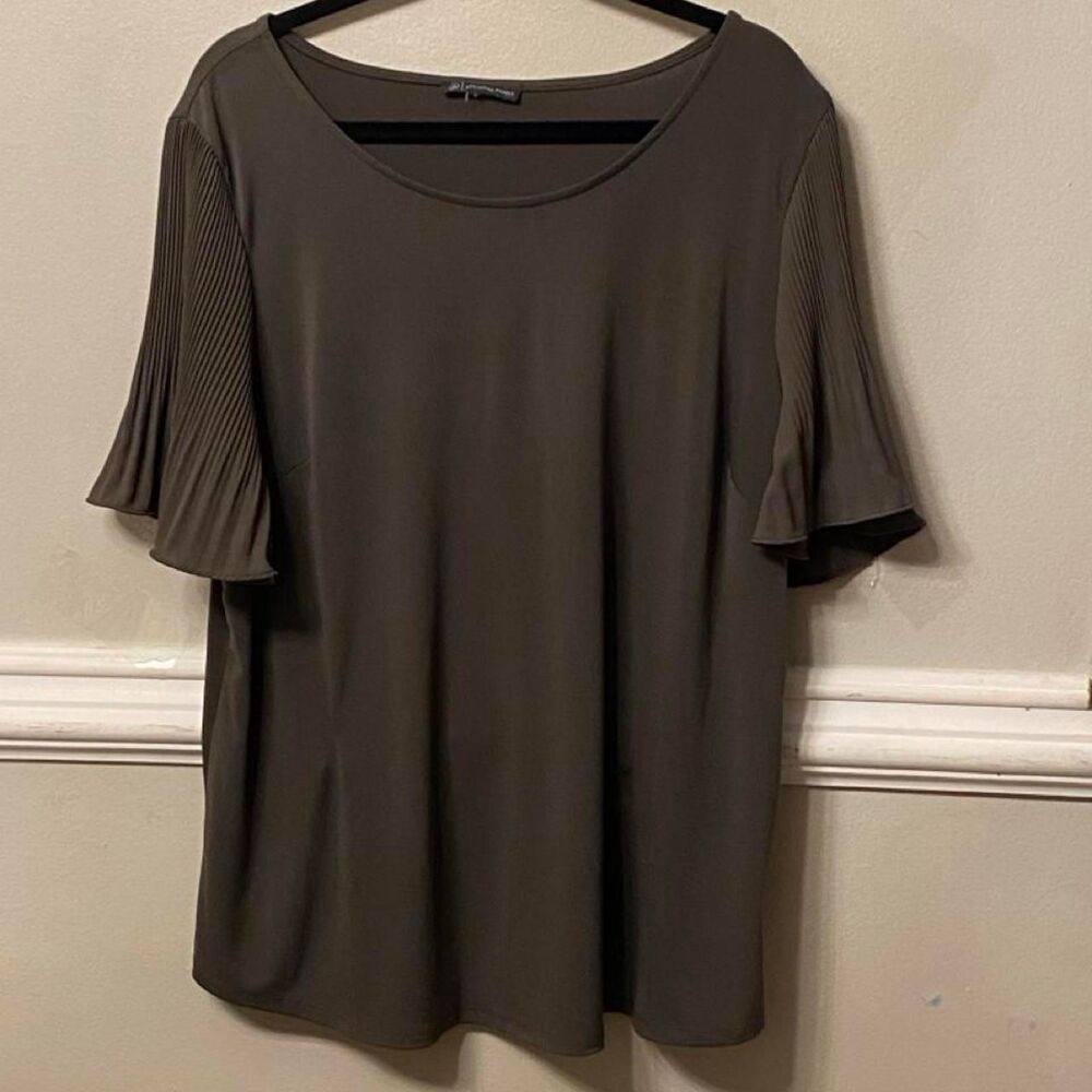 Adrianna-papell Women's Grey and Green Blouse